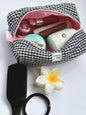 Black & white quilted makeup bag